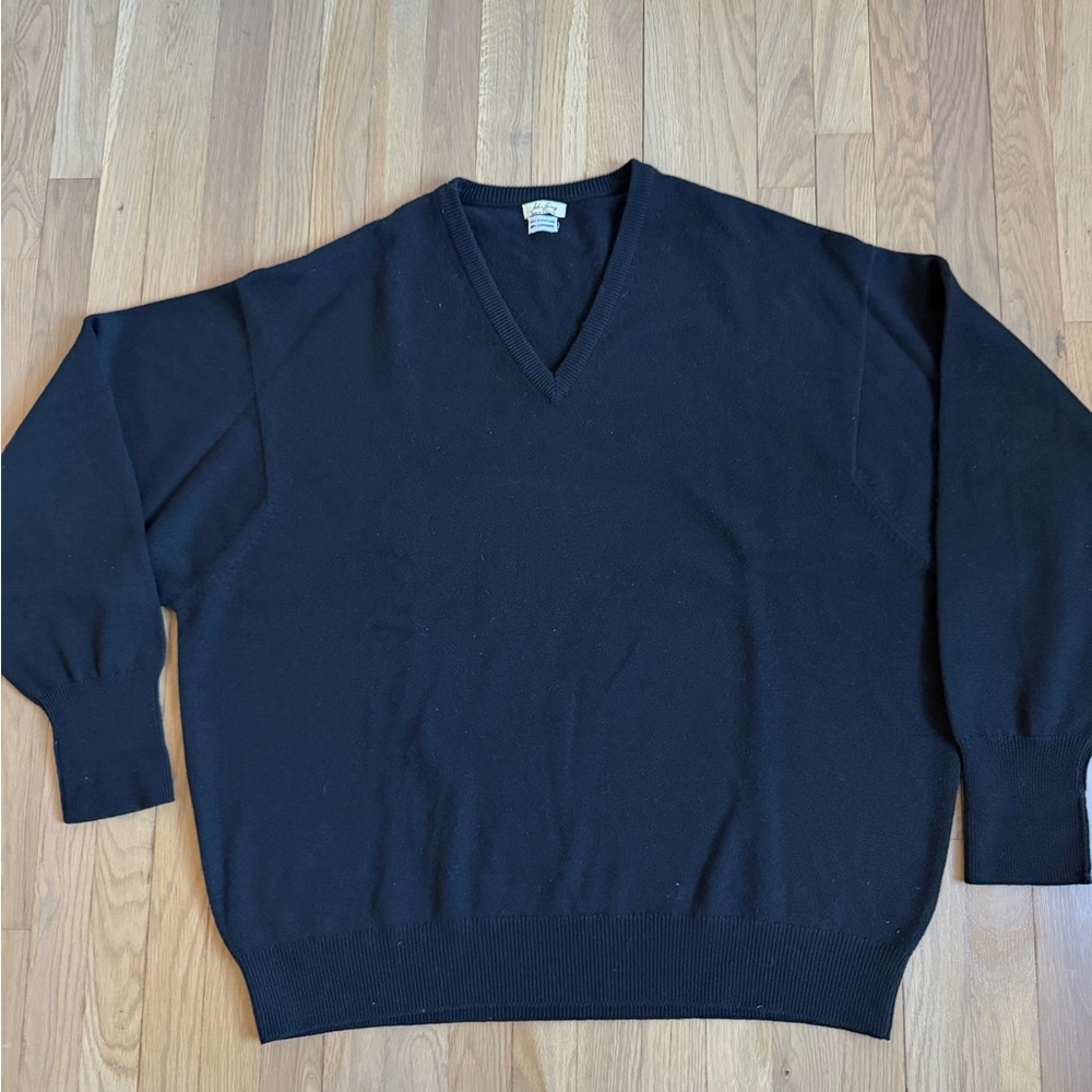 John Laing Classic Black V-Neck Cashmere Sweater for Men Quite Luxury